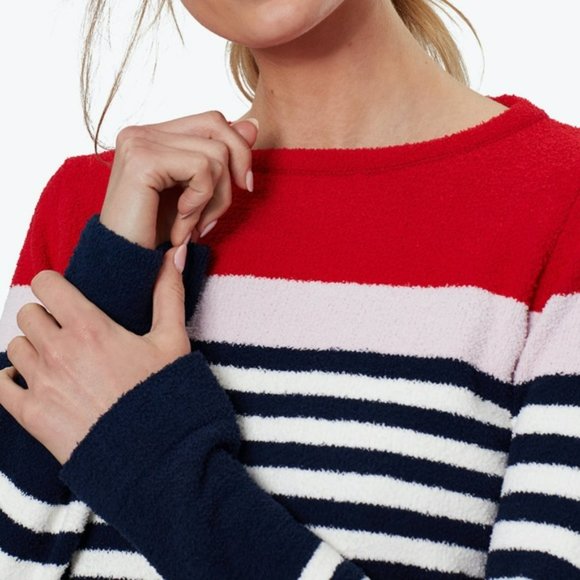 Joules | Striped Chenille Fuzzy Teddy Sweater Striped Seaham Size 4 Nautical - Picture 4 of 13